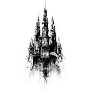 Gothic Tower Tattoo Vinyl Car Decal Sticker – Waterproof & UV-Resistant 3.4133333333333336"