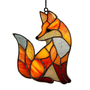 Stained Glass Fox V4 Vinyl Car Decal Sticker – Waterproof & UV-Resistant 3.4133333333333336"
