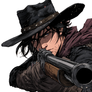 Anime Cowboy Outlaw Vinyl Car Decal Sticker – Waterproof & UV-Resistant 3.4133333333333336"