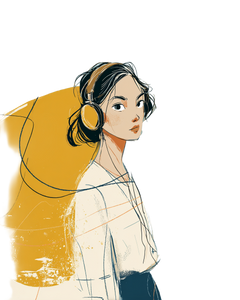 Girl With Headphones V20 Vinyl Car Decal Sticker – Waterproof & UV-Resistant 4.0"