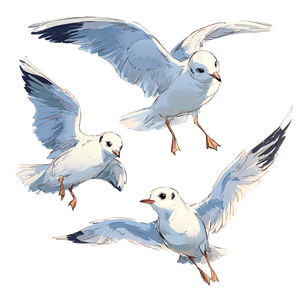Anime Seagulls Flying Vinyl Car Decal Sticker – Waterproof & UV-Resistant 3.4133333333333336"
