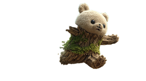 Wooden Bear Running Vinyl Car Decal Sticker – Waterproof & UV-Resistant 2.72"