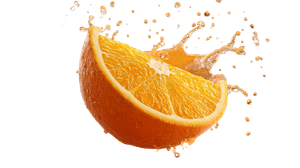 Half Orange Splash Vinyl Car Decal Sticker – Waterproof & UV-Resistant 2.72"