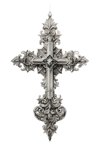 Ornate Cross Drawing Vinyl Car Decal Sticker – Waterproof & UV-Resistant 4.4