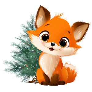 Joyful Baby Fox Vinyl Car Decal Sticker – Waterproof & UV-Resistant 6.826666666666667"