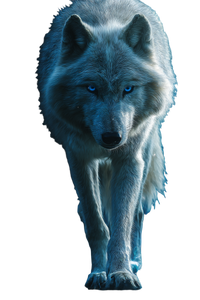 Glowing Blue-Eyed Wolf Vinyl Car Decal Sticker – Waterproof & UV-Resistant 4.4