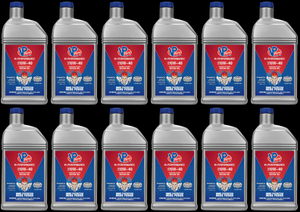 12x VP Racing Full Synthetic Hi-Performance Oil | SAE 10W40 | Ultimate Anti-Wear | Ultra Low Foaming | 1 Quart