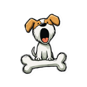 Barking Dog Bone Vinyl Car Decal Sticker – Waterproof & UV-Resistant 6.826666666666667"