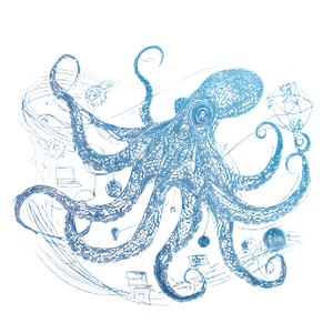 Business Octopus Illustration Vinyl Car Decal Sticker – Waterproof & UV-Resistant 3.4133333333333336"