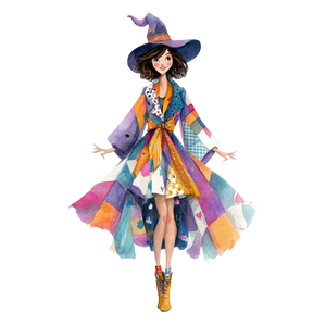 Cartoon Witch Party Vinyl Car Decal Sticker – Waterproof & UV-Resistant 3.4133333333333336"