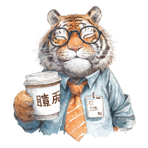 Office Tiger Vinyl Car Decal Sticker – Waterproof & UV-Resistant 3.4133333333333336"