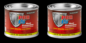 2x Gloss Black Rust Treatment | Brush-On | Automotive/Industrial/Marine | 4oz Can | Chemical Resistant