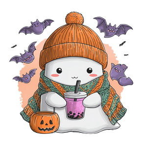 Kawaii Ghost Halloween Vinyl Car Decal Sticker – Waterproof & UV-Resistant 6.826666666666667"