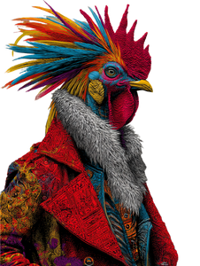 Punk Rooster Poster Vinyl Car Decal Sticker – Waterproof & UV-Resistant 8.213333333333333"