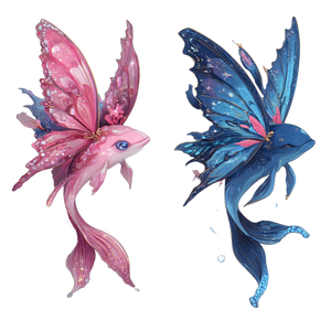 Mystical Butterfly Dolphin Vinyl Car Decal Sticker – Waterproof & UV-Resistant 3.4133333333333336"