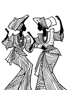Yoruba Women Dancing Vinyl Car Decal Sticker – Waterproof & UV-Resistant 8.213333333333333"
