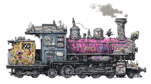 Horror Cartoon Train Vinyl Car Decal Sticker – Waterproof & UV-Resistant 5.4