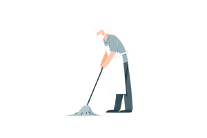 Cartoon Janitor Mopping Vinyl Car Decal Sticker – Waterproof & UV-Resistant 5.97333333333333
