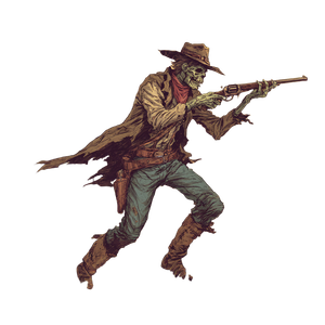 Cowboy Shooting Zombie Vinyl Car Decal Sticker – Waterproof & UV-Resistant 3.4133333333333336"