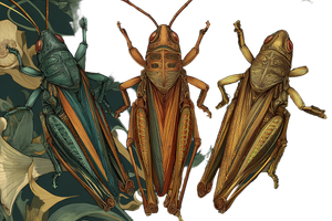 Mucha-Style Grasshoppers Vinyl Car Decal Sticker – Waterproof & UV-Resistant 2.986666666666667"