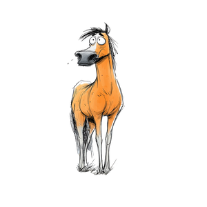 Cute Crazy Horse Vinyl Car Decal Sticker – Waterproof & UV-Resistant 6.826666666666667"