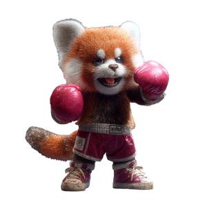 Boxing Red Panda Vinyl Car Decal Sticker – Waterproof & UV-Resistant 3.4133333333333336"