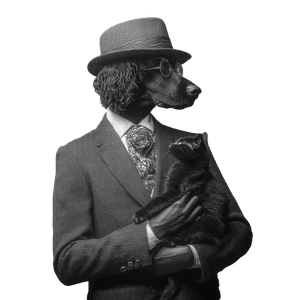 Dapper Dog Man Vinyl Car Decal Sticker – Waterproof & UV-Resistant 3.4133333333333336"