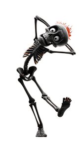 Cartoony Skeleton Fall Vinyl Car Decal Sticker – Waterproof & UV-Resistant 4.8533333333333335"