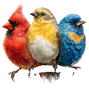 Colorful Birds Perched V9 Vinyl Car Decal Sticker – Waterproof & UV-Resistant 6.826666666666667"