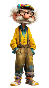 Cheerful Pixar Grandpa Vinyl Car Decal Sticker – Waterproof & UV-Resistant 9.706666666666667"