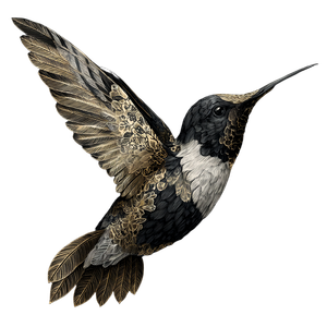 Golden-Winged Hummingbird Vinyl Car Decal Sticker – Waterproof & UV-Resistant 3.4133333333333336"