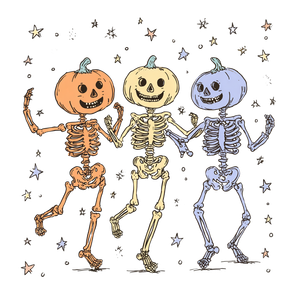 Dancing Pumpkin Skeletons V4 Vinyl Car Decal Sticker – Waterproof & UV-Resistant 6.826666666666667"