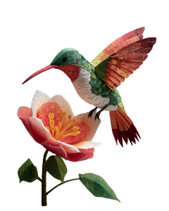 Papercraft Hummingbird Hovering Vinyl Car Decal Sticker – Waterproof & UV-Resistant 4.0"
