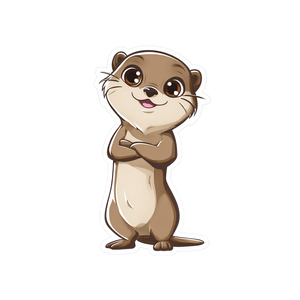 Cartoon Otter Character Vinyl Car Decal Sticker – Waterproof & UV-Resistant 6.826666666666667"