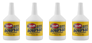 4x Red Line Oil 80W-140 Gear Oil | Synthetic Formula for Extreme Conditions | 1 Quart Bottle