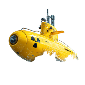 Yellow Nuclear Submarine Vinyl Car Decal Sticker – Waterproof & UV-Resistant 3.4133333333333336"