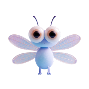 Cartoon Dragonfly Logo Vinyl Car Decal Sticker – Waterproof & UV-Resistant 3.4133333333333336"