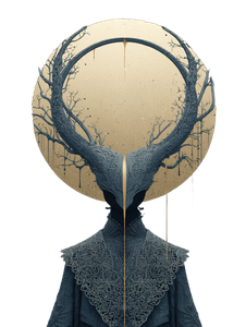 Horned Mysterious Figure Vinyl Car Decal Sticker – Waterproof & UV-Resistant 8.213333333333333"
