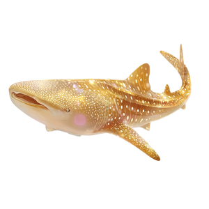 Golden Whale Shark Vinyl Car Decal Sticker – Waterproof & UV-Resistant 3.4133333333333336"
