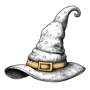 Cartoon Witch Hat Vinyl Car Decal Sticker – Waterproof & UV-Resistant 3.4133333333333336"