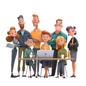 Happy Team Collaboration V2 Vinyl Car Decal Sticker – Waterproof & UV-Resistant 3.4133333333333336"