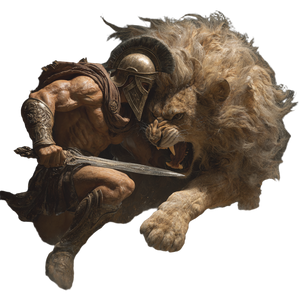 Spartan Vs Lion V2 Vinyl Car Decal Sticker – Waterproof & UV-Resistant 3.4133333333333336"