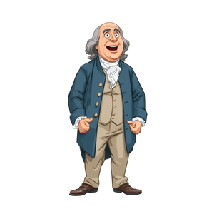 Cartoon Benjamin Franklin V3 Vinyl Car Decal Sticker – Waterproof & UV-Resistant 3.4133333333333336"