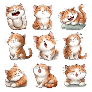 Cute Cat Stickers V10 Vinyl Car Decal Sticker – Waterproof & UV-Resistant 3.4133333333333336"
