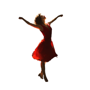 Dancing Woman Red Vinyl Car Decal Sticker – Waterproof & UV-Resistant 6.826666666666667"