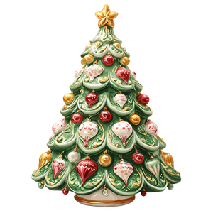 Vintage Ceramic Christmas Tree Vinyl Car Decal Sticker – Waterproof & UV-Resistant 3.4133333333333336"