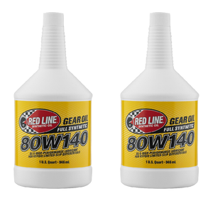 2x Red Line Oil 80W-140 Gear Oil | Synthetic Formula for Extreme Conditions | 1 Quart Bottle