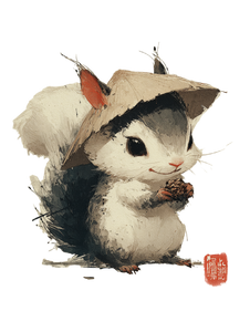 Anthropomorphic Squirrel Painting Vinyl Car Decal Sticker – Waterproof & UV-Resistant 4.1066666666666665"