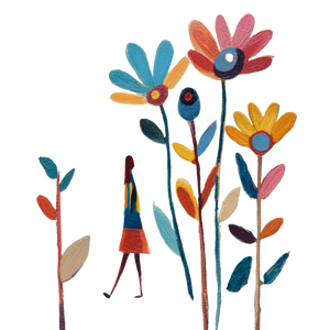 Floral Folk Figure Vinyl Car Decal Sticker – Waterproof & UV-Resistant 3.4133333333333336"