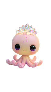Chibi Squid Princess Vinyl Car Decal Sticker – Waterproof & UV-Resistant 4.8533333333333335"